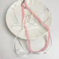 Roze kralen strik choker ketting zoete elfen stijl snoep kleur voor de dame ketting - Roze (Z-829)
