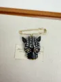 Vintage enamel polka dot leopard head brooch pin for women fashion suit coat accessories - Leopard Head Brooch (XZ0096) / Black