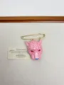 Retro enamel exaggerated leopard head brooch, unique pink fashion suit coat pin accessory. - Leopard Head Brooch (XZ0094) / Pink