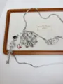 Nischen-Design 3D Metall Blume Taillenkette Luxus Herz Taillenschmuck Detailaufnahme chic - 3D Blume & Herz Anhänger Stil / 124cm / Silber (YL0404)