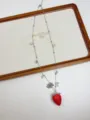 Collana con pendente fragola rossa perle elegante catena clavicola moda gioielli accessorio - Collana Stile A (XL2422)