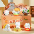 Cute West Highland White Terrier puppy resin figurine set, creative food theme desk decoration. - West Highland Dog Food Series Blind Box Set
