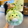 Grüner Frosch Plüsch Schlüsselanhänger süsser flauschiger Ball Taschenanhänger Tierfigur - OPP-Beutel-Verpackung / Original Süße flauschige Plüschball-Haustieranhänger - Frosch