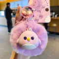 Süßer flauschiger Plüsch Vogel Schlüsselanhänger rosa Bommel Taschenanhänger niedlicher Anhänger - OPP-Beutel-Verpackung / Original Süße flauschige Plüschball-Haustieranhänger - Vogel