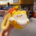 Cute cartoon capybara plush keychain, soft banana design bag pendant for students and car keys. - Dog / OPP Bag Packaging