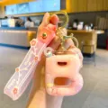 Rosa Glitzer Liquid Buchstabe B Schlüsselanhänger, süßer Acryl Taschen Deko Anhänger. - Buchstabe B Flüssiger Anhänger