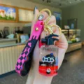 Cute liquid cat keychain charm, sweet and cool style bag pendant for car keys and accessories. - Fire Extinguisher Style