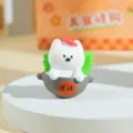 Mignonne figurine de chien West Highland dans un pot résine miniature déco de bureau auto - Brochette Oden