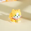 Simpatica statuetta di gatto in legno ornamento da scrivania mini decorazione auto giallo - Arancione