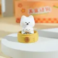 Mignonne figurine en résine chien West Highland panier vapeur bureau mini ornement déco - Xiao Long Bao