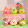 Cute funny fruit figurines set resin creative desktop ornaments with funny expression toys gifts - Wood Carving Style Fruit Series Blind Box Set