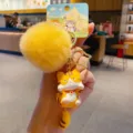 Flauschiger Plüsch Pom Pom Oranger Katzen Schlüsselanhänger für Tasche und Autos neu - Orangerote Katze