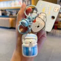 Cute West Highland White Terrier puppy keychain blue resin bag charm cute couple key chain - Original Westie Dog Daily Slacking Series Pendant - Wealth Nap