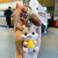 Porte-clés mignon de hamster de dessin animé avec pendentif gland, accessorio élégant pour clés. - Maïs / Sac OPP