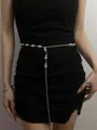 Silver double layer pearl waist chain body chain for women Y2K fashion hot girl accessories - Style B (M-73)