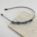 Cerchietto per capelli in metallo stile punk con pietra di luna, accessorio unico e alla moda. - Canna di fucile