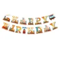 Banner de cumpleanos de tren decoracion de fiesta locomotora de dibujos animados colgante 1pc - Banner de Cumpleaños Tema Tren