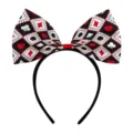 Poker theme party hair hoop cute playing card bow headband for festival dress up costume prop - Poker Suit Pattern Bow Headband (J-0615-4) / 1PC
