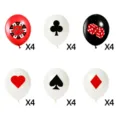 Casino theme party balloons set with poker suit dice and 777 designs pack of 24 pcs latex - 24pcs Poker Theme Balloons Set / Set of 24