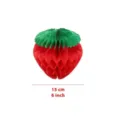 Strawberry paper honeycomb ball hanging decoration for kids birthday party and fruit theme. - 15cm / Red