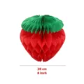 Red paper strawberry honeycomb ball 20cm 8 inch hanging decoration for birthday party - 20cm / Red