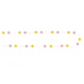 Birthday party circular paper garland decoration with gold glitter and pink dots for events. - 3m / White + Pink + Glitter Gold