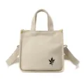 Sac Cabas Bandoulière en Toile Beige Petit Sac à Main Polyvalent Femme Sac d'Épaule de Ville - Blanc Cassé