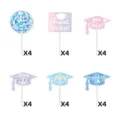 Abschluss Party Tortenaufleger 2026 Diskokugel Doktorhut Cupcake Dekorationen Set - Abschluss Tortendeko (G-00068) / 24-Teiliges Set
