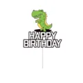 Joli topper de gâteau d'anniversaire dinosaure vert mignon décoration fête d'enfants. - Style Dinosaure Vert (Style 6) / 1 Pièce