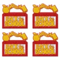 Schulanfang Glitzer Rot Papier Geschenkboxen Kindergarten Klassenzimmer Party Dekor 4Stk - Rot Gold Schulanfang Box (J-0354) / 4er-Set