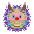 2026 Chinese New Year dragon head hanging decoration 3D glitter wall ornament festive party decor - Purple Style (Y-00337-2) / Purple