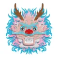 3D Glitter Dragon Head Hanging Decoration Festive New Year Wall Ornament for Living Room - Blue Style (Y-00337-4) / Blue