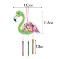Hawaiian tropical party decorative flamingo wind chime pendant with colorful metal tubes. - Flamingo Style 1 (Green) / 1 Piece