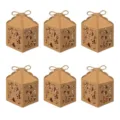 Kraft Paper Christmas Candy Gift Boxes Gingerbread Man Hollow Favor Boxes Set of 6 - 6 Pieces/Pack (L-00368)