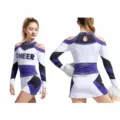 Ensemble uniforme cheerleading manches longues performance danse violet blanc tenue sport - 170 / Robes
