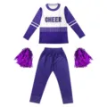 Παιδική στολή cheerleader με μακρυμάνικη μπλούζα, παντελόνι και πόν πον για επιδείξεις. - 160 / Σετ