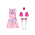 Kids pink unicorn cheerleading dress set with pom poms and socks for performance party wear - 120cm / Dress Set / 094-3