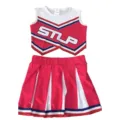 Ensemble de costume de pom-pom girl pour adulte rouge et blanc avec jupe plissée. - S / Haut et Bas / Rose foncé