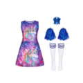 Kinder Cheerleader Kleid Set mit Einhorn Galaxie Muster, ärmelloses Outfit Details. - 094-15