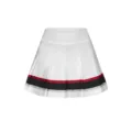 Weißer hoher Bund plissierter Tennisrock mit bunten Streifen, lässiger Sportskort. - Körpergröße 140 cm / Schwarz