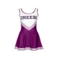 Lila weißes Cheerleader Kleid für Damen, stilvolles Cheerleading Performance Kostüm Outfit - S / Lila