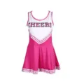 Rosa weiße Cheerleader Kostüm für Damen Performance Tanzkleid Set Partybekleidung - S / Rosa