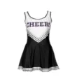 Cheerleader Kostüm Damen schwarz weiß Sport Veranstaltung Performance Party Kleid cheers top - S / Schwarz