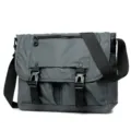 Men grey tactical messenger bag with multi pockets and buckle straps for outdoor business use. - Gray