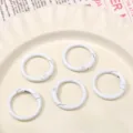 Anillos de resorte de metal blanco mosqueton para accesorios de bolsos llaveros DIY - 5 Piezas / Blanco