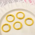 Anillos de resorte redondos de aleación metálica colorida para llaveros DIY accesorios amarillo - Amarillo