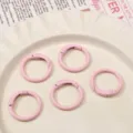Anillos de resorte de metal rosa, mosquetones redondos de aleacion para llaveros DIY y accesorios. - Rosa Claro