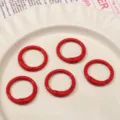Conjunto de anillas redondas de metal rojo para llaveros DIY y accesorios de bolsos. - Rojo