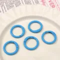 Anillos de resorte redondos de metal de aleacion de color para llaveros DIY y bolsos. - Azul lago
