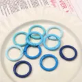 Cierre de anillo de resorte de metal pintado colorido en tonos azules para llaveros DIY. - Serie Azul